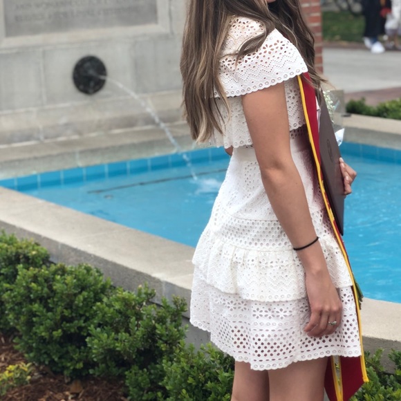 SELF-PORTRAIT Ruffled broderie anglaise mini dress - Picture 6 of 7